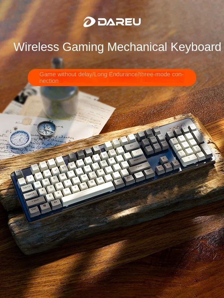 

Daryou mechanical keyboard EK810 alloy version Black black tea axis electronic sports games wired three mode computer office