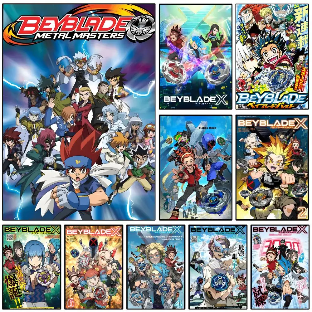 Anime B-Beyblade X Poster Removable Wall Sticker Mural for Living Room – Art Poster Home Decoration Decal