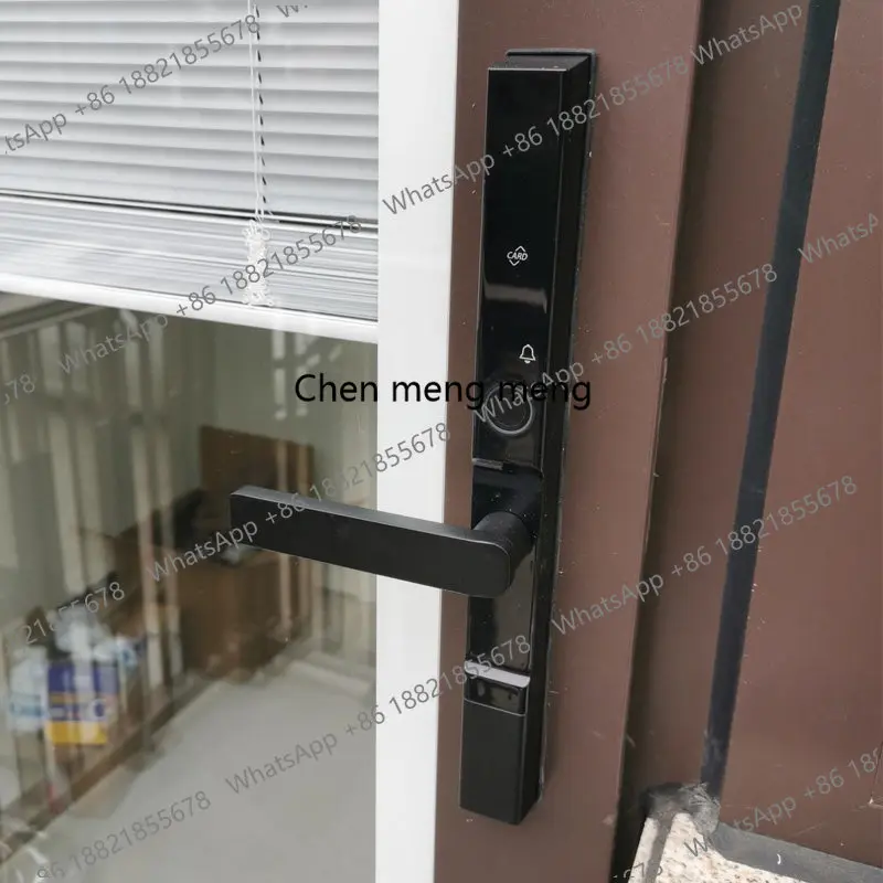 3CM Wide Ultra-narrow Bridge Aluminum Fingerprint Lock for Sliding Screen Window and Glass Door Smart Sliding Door Lock
