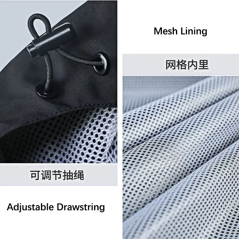 Men\'s Waterproof Rain Poncho Adult Long Thicker Double Layer Mesh Lining Rain Jacket Outdoor Hiking Fishing Motorcycle Raincoat
