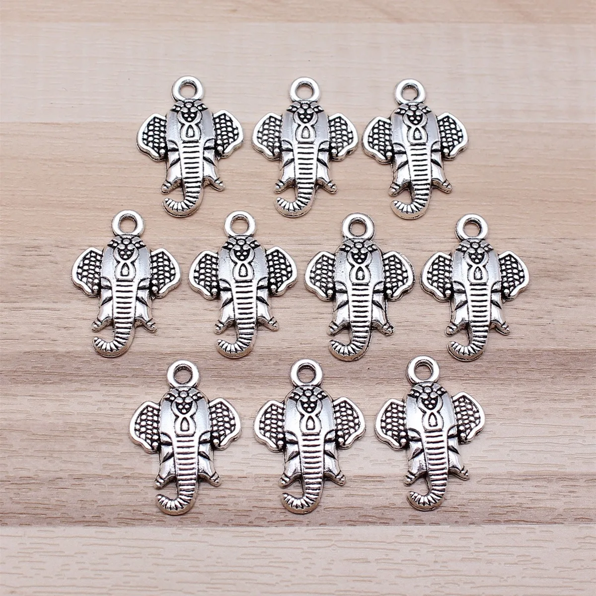 IFOCUS 10pcs/Lot Elephant Charms For DIY Jewelry Making Zinc Alloy 22x16mm/0.87x0.63inch