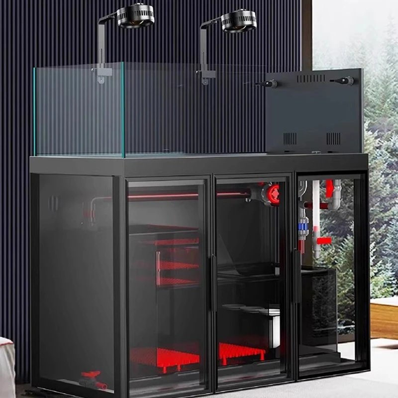 

Nordic Creative Living Room Cabinet Filtering Bottom Cabinet Ultra-white Glass Fish Tank Luxury Living Room Furniture FYFT