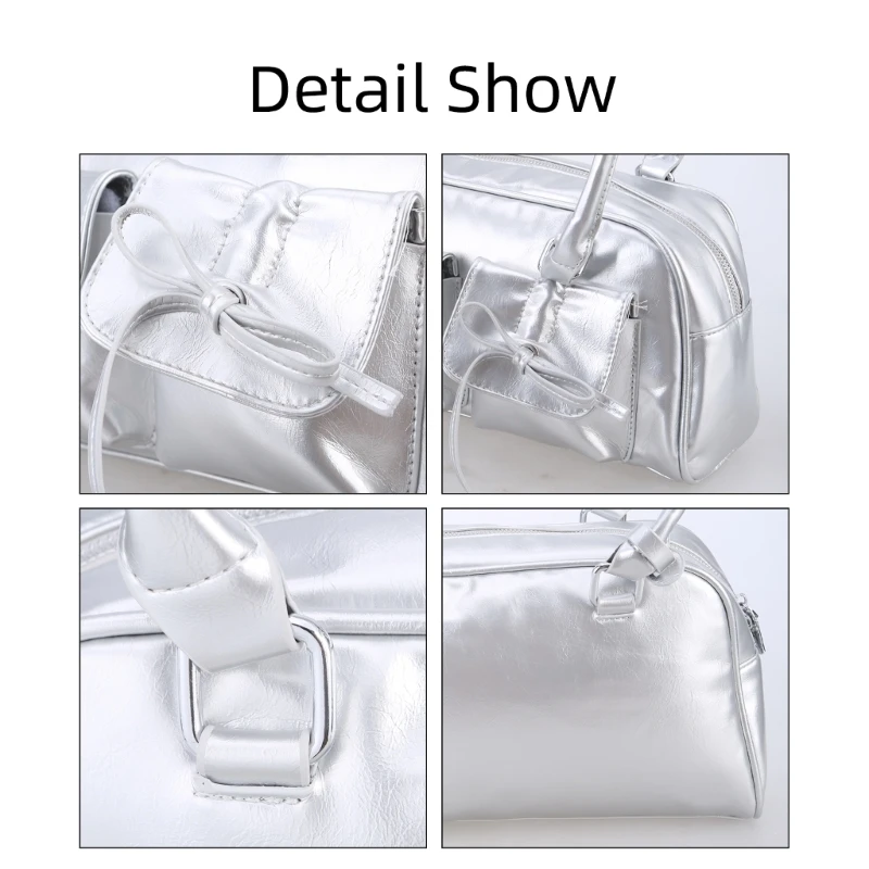 2024 NEW Bowknot Shoulder Bags Solid Color Underarm Bag Armpit Bag for Girl Women Fashion Bags Leather Handbag Dropship