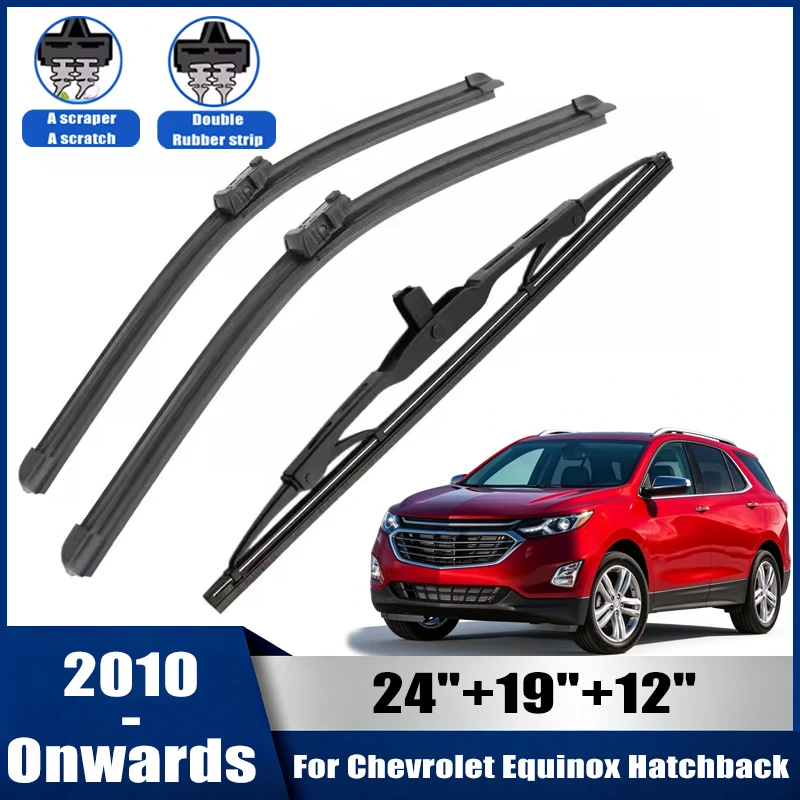 24''+19''+12'' Car Wiper For Chevrolet Equinox Hatchback 2010-Onwards Front Rear Wiper Blades Brushes Cutter Auto Accessories