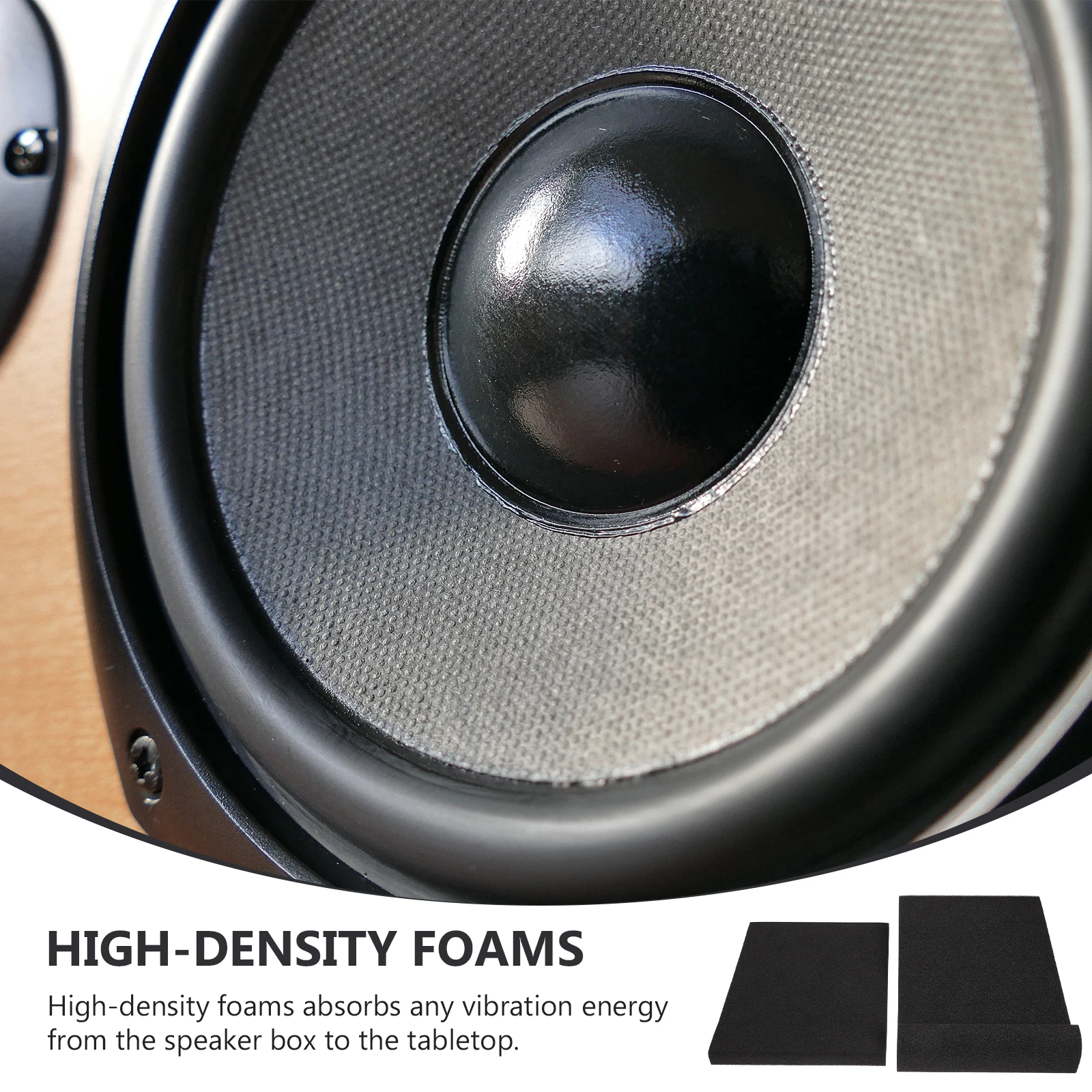 

2pcs Speaker Pads High-Density Sponge Cushion For Studio Speaker Sponge Mat Monitor Subwoofer Audio Soundproof Mat