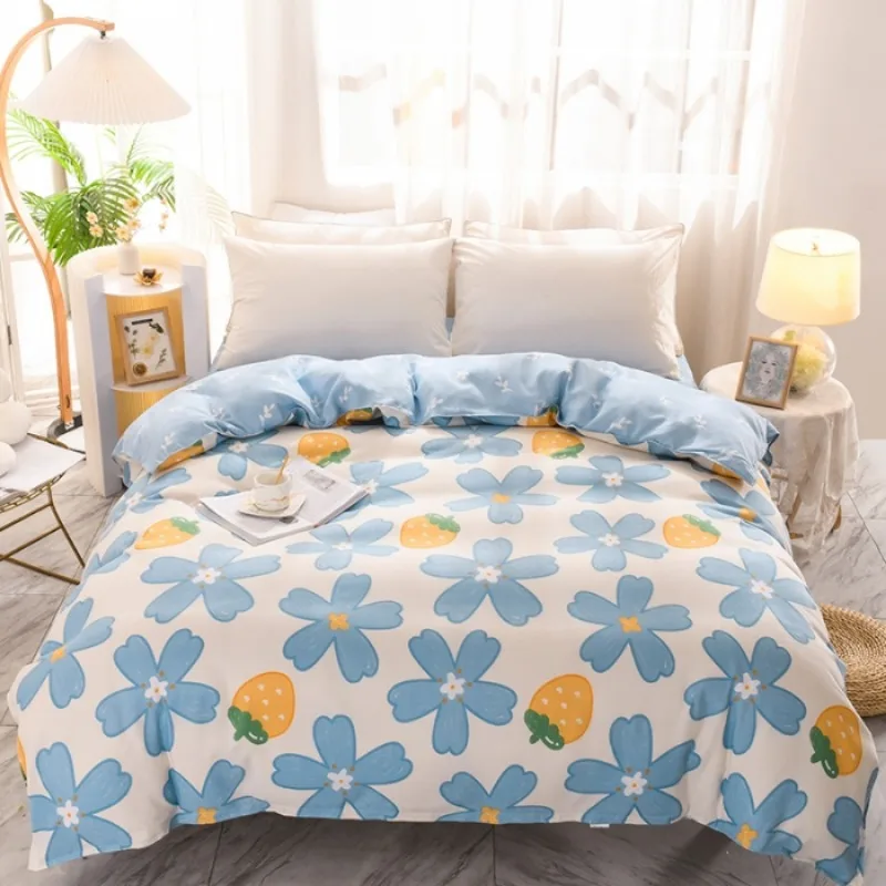 New printed twill abraded single product quilt cover, machine washable quilt cover in household student dormitory, no pillowcase