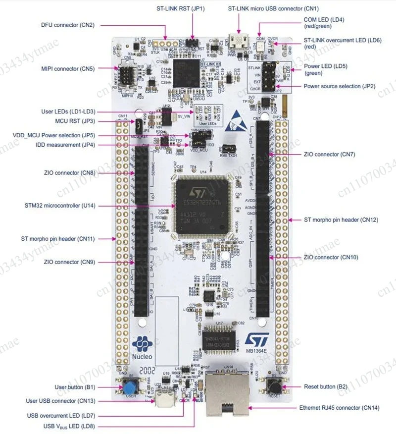 NUCLEO‑H753ZI Development Board Nucleo‑144 STM32H753ZIT6 32bit ARM Cortex‑M7F MCU Evaluation Board