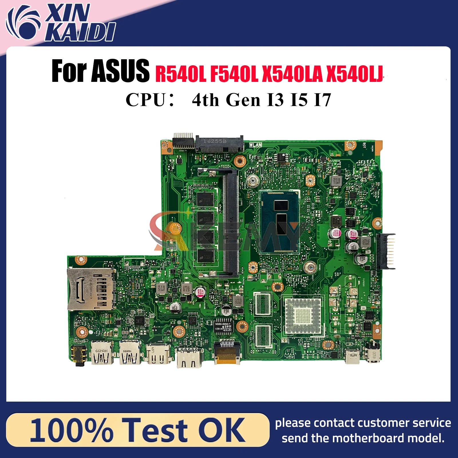 

X540LA Материнская плата для ноутбука ASUS VivoBook A540L D540L X540LJ X540LA X540L R540L F540L Материнская плата для ноутбука с процессором I3 I5 I7 stk