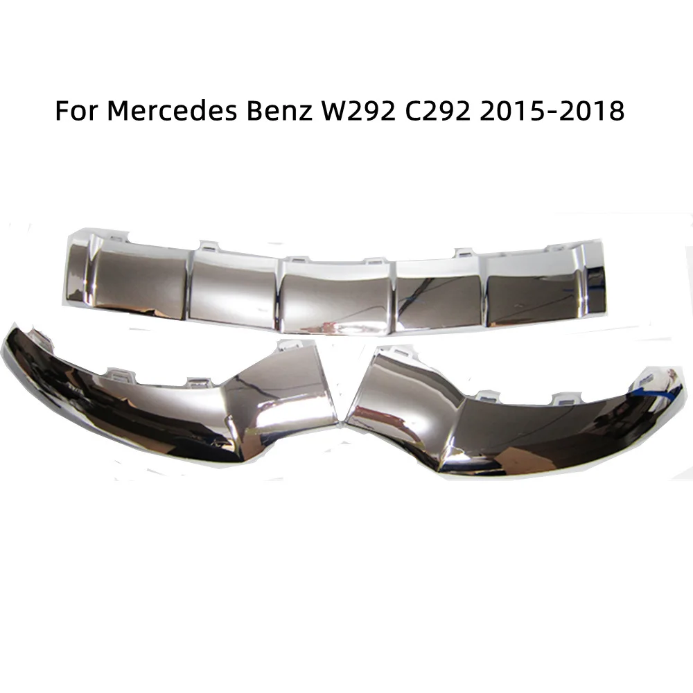 NEW Front Lower Bumper Chrome Molding Trim Silver OE# A2928850300 A2928850400 2928855822 For Mercedes Benz GLE W292 C292 2015-18