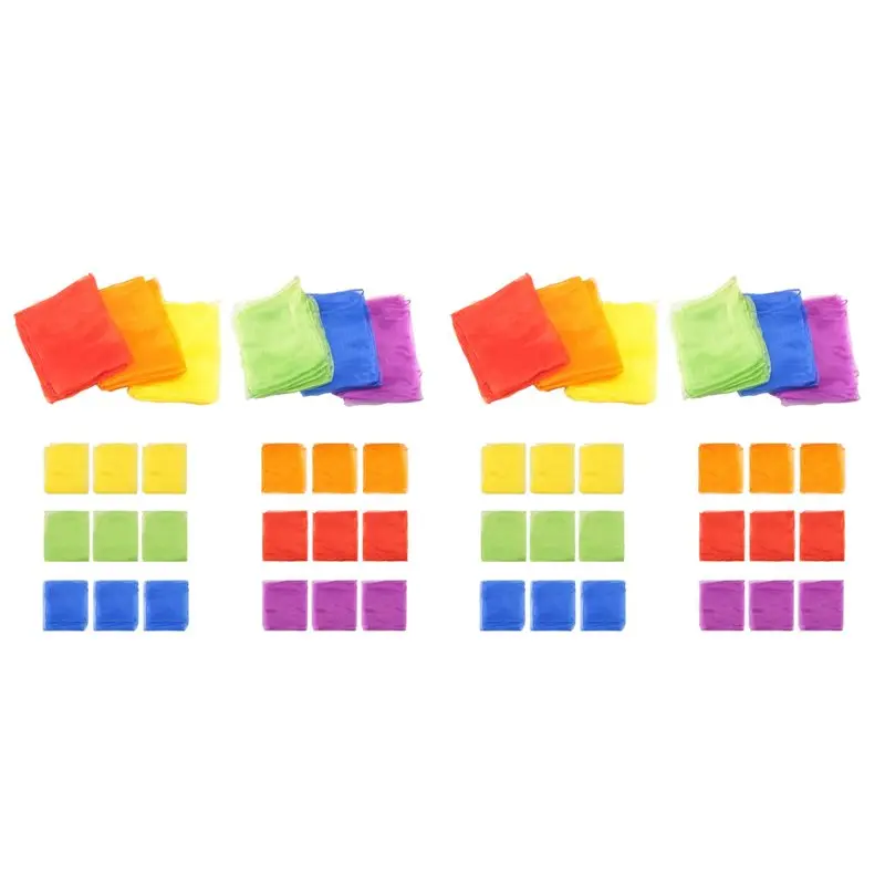 

Набор из 48 разноцветных платков для жонглирования и танцев, музыкальные платки для детей, платки для развития ритма и движений