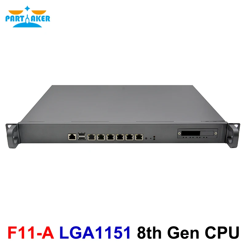 Dispositivo de cortafuegos LGA1151 Intel Core i3 8100 i5 8600 i7 8700 con 6x I226 LAN 4x10G SFP 2xUSB 1U Red de Seguridad pfSense