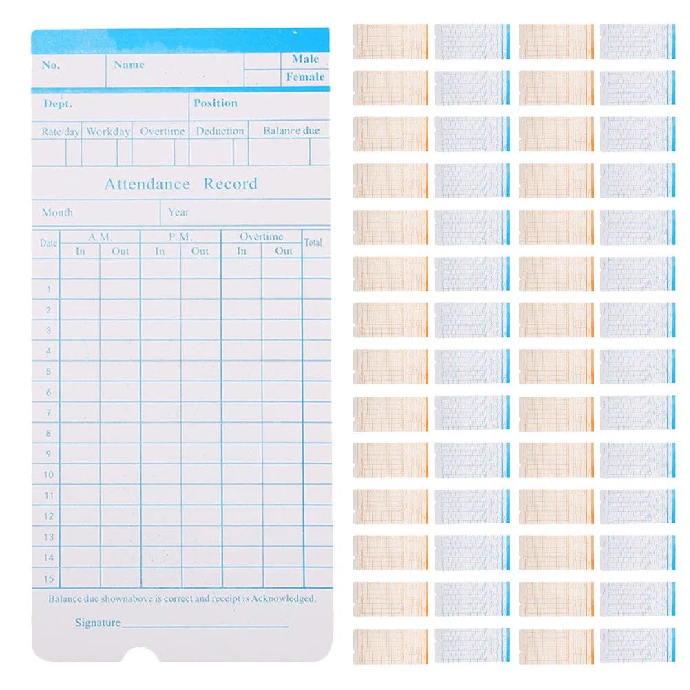 

285Pcs Office Attendance Cards Double-Sided Timecards Monthly Punch Paper for Employees Time Recorder Timecards for Employees