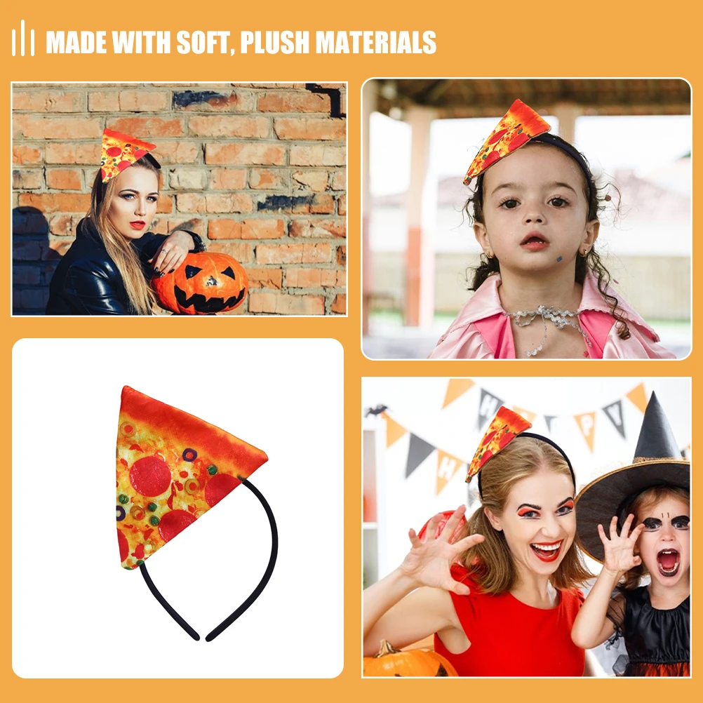 2pcs Pizza Headband Funny Crazy Hat Halloween Cosplay Christmas Costume For Adults Kids Italian Themed Party Decorations Props