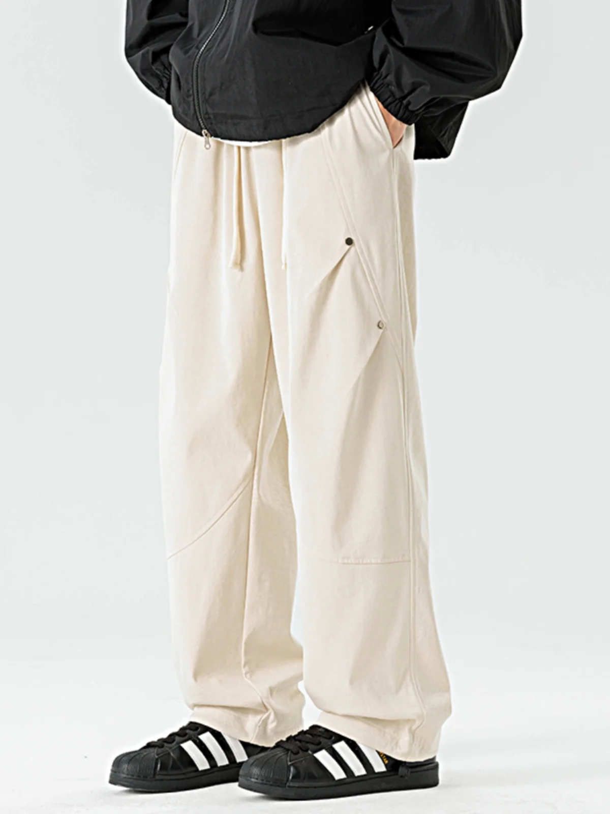 

Мужские повседневные брюки American High Street Sle с широкими штанинами, функциональные рабочие брюки для активного отдыха, весна-осень, модный бренд