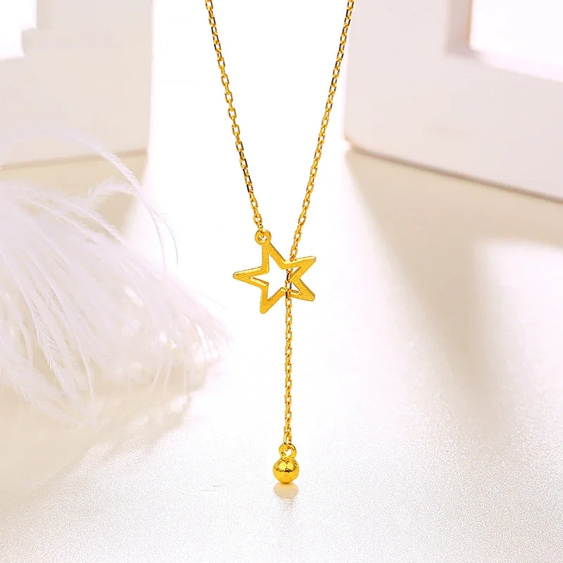 BTSS 24K Pure Gold Necklace Real AU 999 Solid Gold Chain Beautiful Upscale Trendy Classic Party Fine Jewelry Hot Sell New 2023