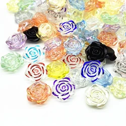 10 pezzi/lottp 19mm AB Color Rose Flower Flatback perline acriliche per gioielli che fanno Scrapbook custodia per telefono fatta a mano fai da te