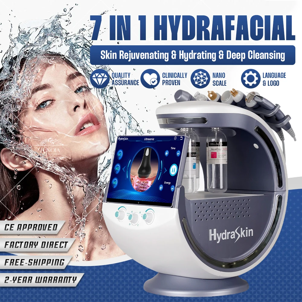 

7 in 1 Smart Blue Pro Hydro Oxygen Facial Machine With Skin Detection Comprehensive Skin Rejuvenating Beauty Salon Equipment