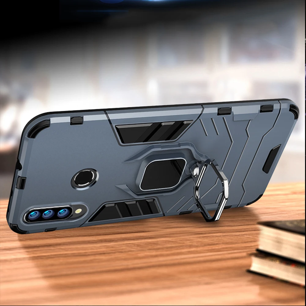 For Honor 9X 9 X Premium Case Armor PC Cover Metal Ring Holder Phone Case For Huawei Honor 9X STK-LX1 Cover Shockproof Bumper~