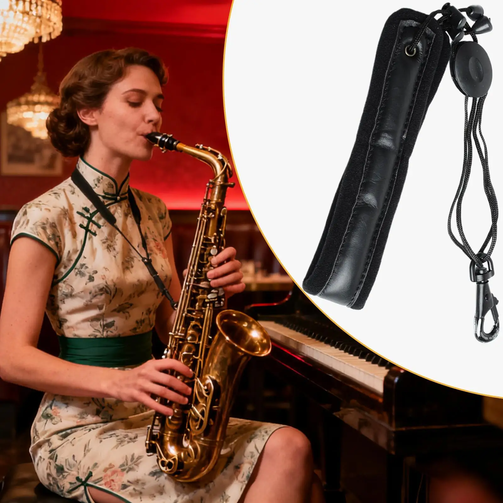 

Шейный ремешок для альт-саксофона, музыкальные аксессуары, ремешок, регулируемый мягкий ремешок для саксофона для баритона, фагота, пробковый альт-саксофон