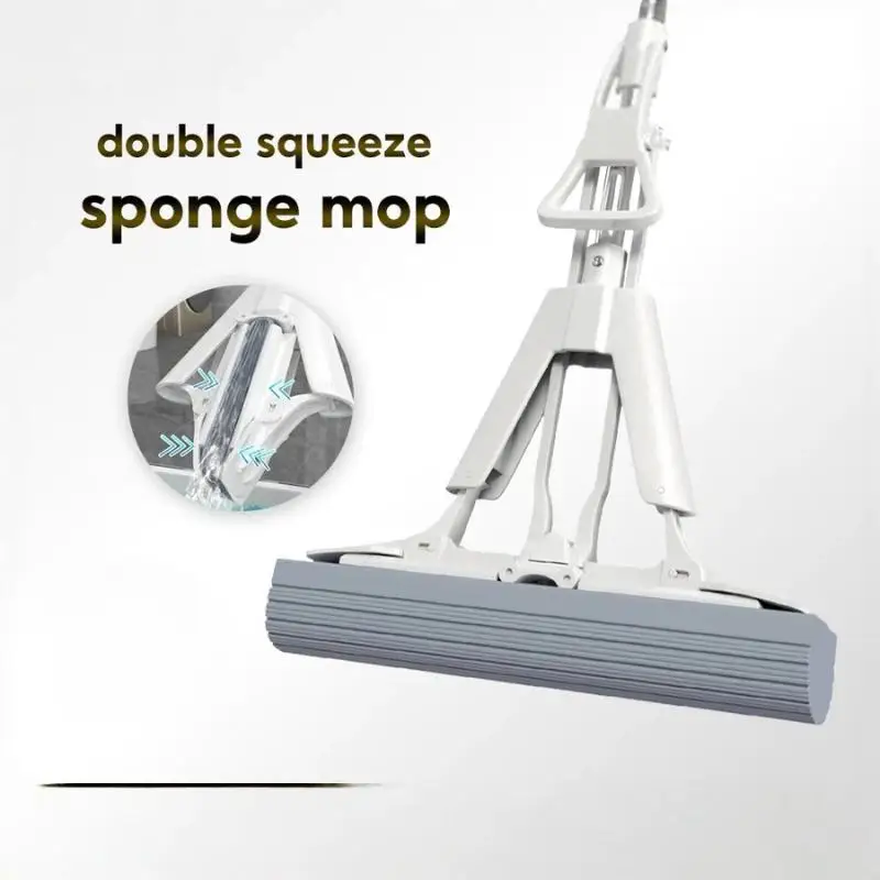 Floor Mop With Squeeze Lazy Sponge Floor Cleaning Hand Wash-Free Absorption Mop For Floor Portable Foldable Mop