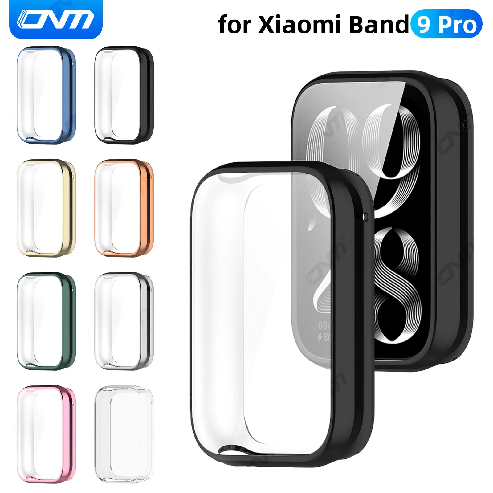 Watch Case for Xiaomi Mi Band 9 Pro Full Coverage Screen Protector TPU Soft Protective Bumper for MiBand 9 Pro Cover Accessories