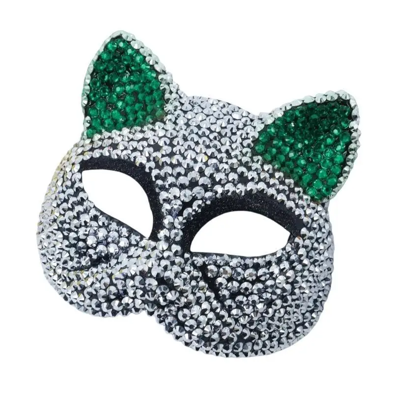 39BD Rhinestones Maskerade Mask for Women Men Halloween Cosplay Mask for Adult Role Prezentacje Fotografia