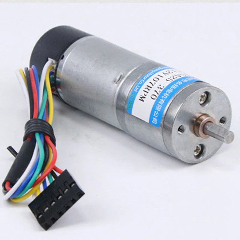 Motoriduttore cc da 25mm con Encoder 6v 12v 24v JGA25- 370B velocità regolabile Can CW CCW regolazione della velocità motore di piccole dimensioni