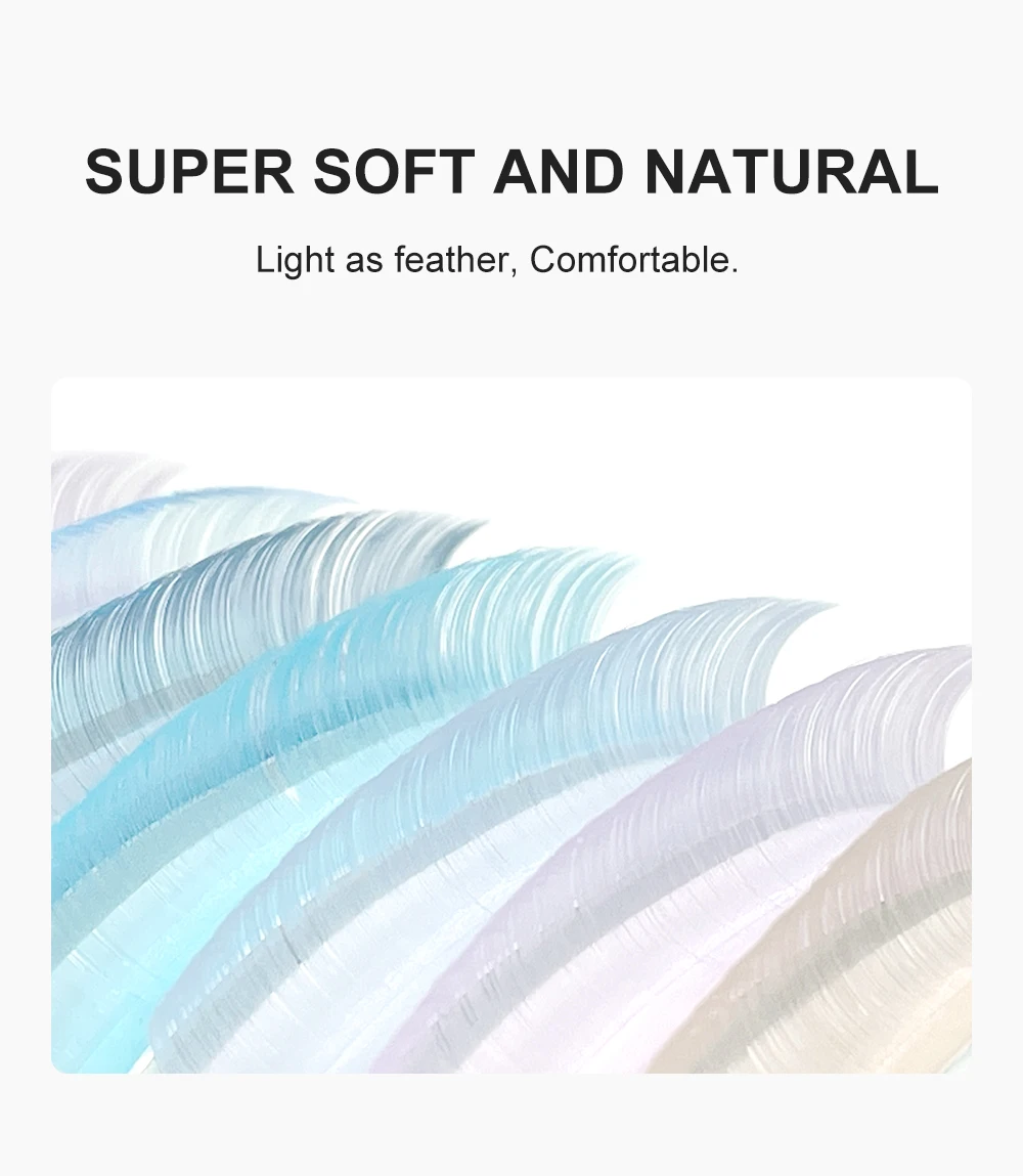 NATUHANA Cremefarbene Einzelwimpern, künstliche Wimpernverlängerungen, C/D Curl, gemischte Länge, falsche Wimpern, Wimpern-Make-up – Detail 7