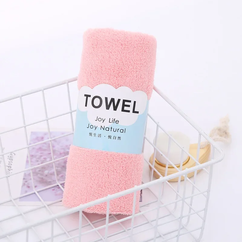 Ultra Soft Microfiber Fabric Face Towel Solid Hotel Bath Hand Washing Towels  Water Absorbent Shower Portable Terry Towels