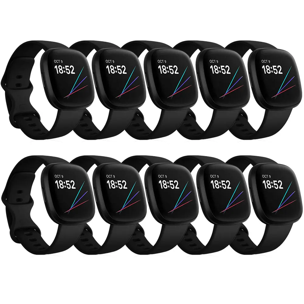 

10 pcs Silicone Strap For Fitbit Versa 3 Watch Band Soft smart watch sport Bracelet For Fitbit Sense Watch band Accessories