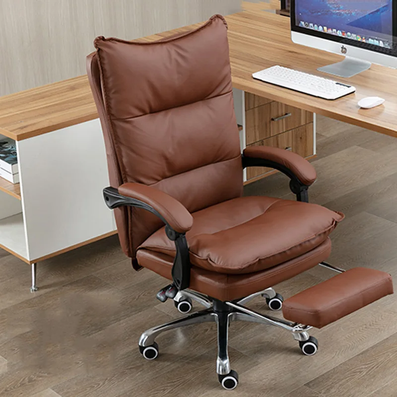 Comfortable Faux Leather Office Chair Support Adjustable Designer Ergonomic Chair Mobile Comfy Silla De Oficina Cute Furniture