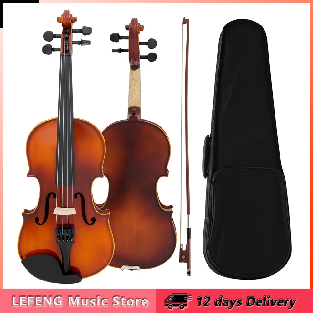 Astonvilla AV-04 Acoustic Violin Full Size Fiddle Maple Vintage Style Violin Stringed Instrument with Case Bow Accessoires