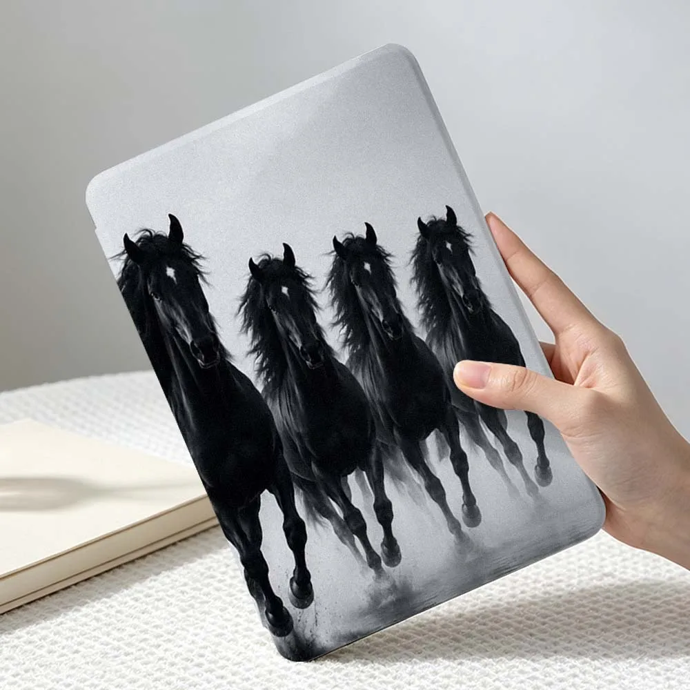 Wild Horses Running Soft For Apple iPad Air Mini Pro 12th 11th 11 13 12.9 9gen inch 360° Rotation Pen slot Tablet Case