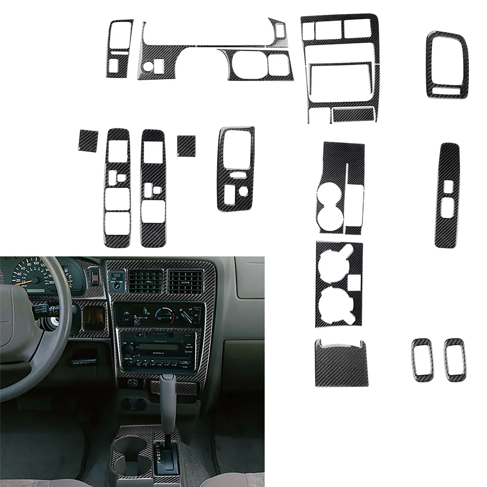 23 Pcs Car Carbon Fiber Full Interior Cover Decorative Trim Set Kit LHD For Toyota Tacoma 2001-2004