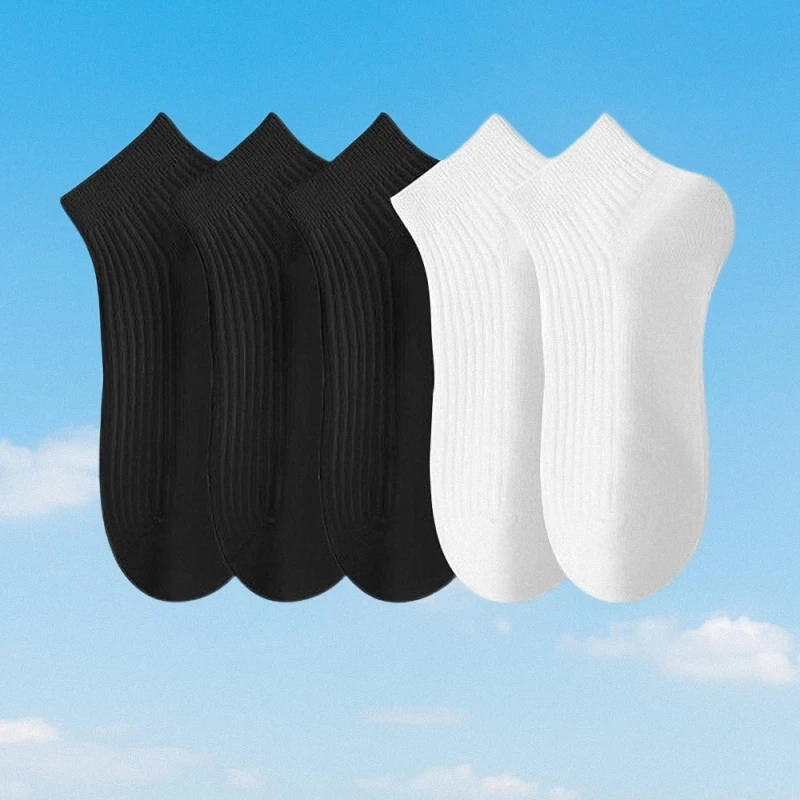 5/10 Pairs New High Quality Cotton Ankle Socks Women Top Quality 100% Cotton Invisible Sweat-absorbing Girls Low Tube Boat Socks