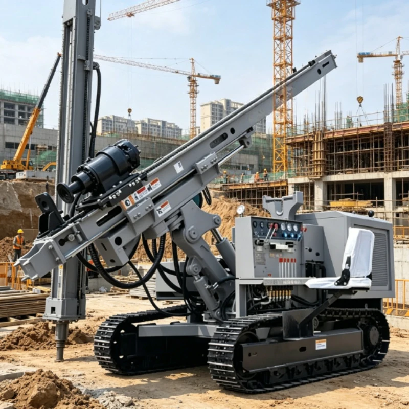 Customized Pile Driver Photovoltaic Diesel Engine Hydraulic Screw Ground Solar Blast Hole Pile Driver High Efficiency