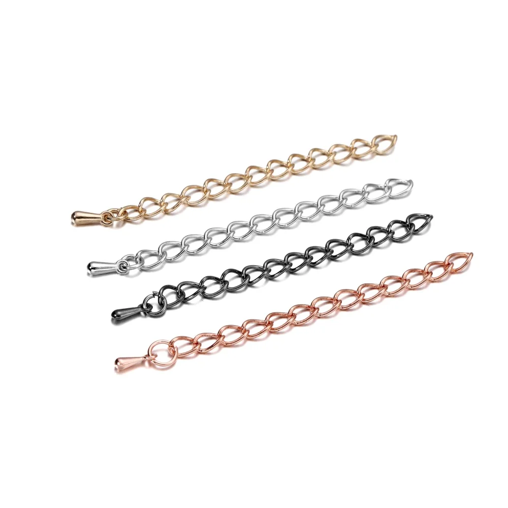 20pcs 50mm/70mm 5*4mm Tone Extended Extension Tail Chain Necklace Tail Chain Connector Finding For Bracelet Base Tray Accessorie