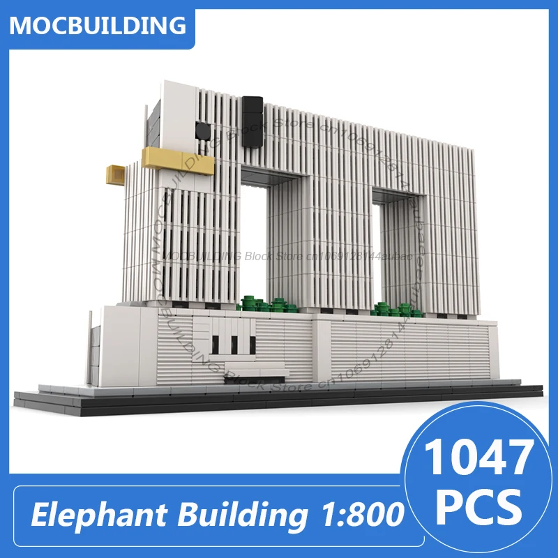 Elephant Building 1:800 Scale Architecture Display Model MOC Blocks Diy Assemble Bricks Collection Creative Toys Gifts 1047PCS