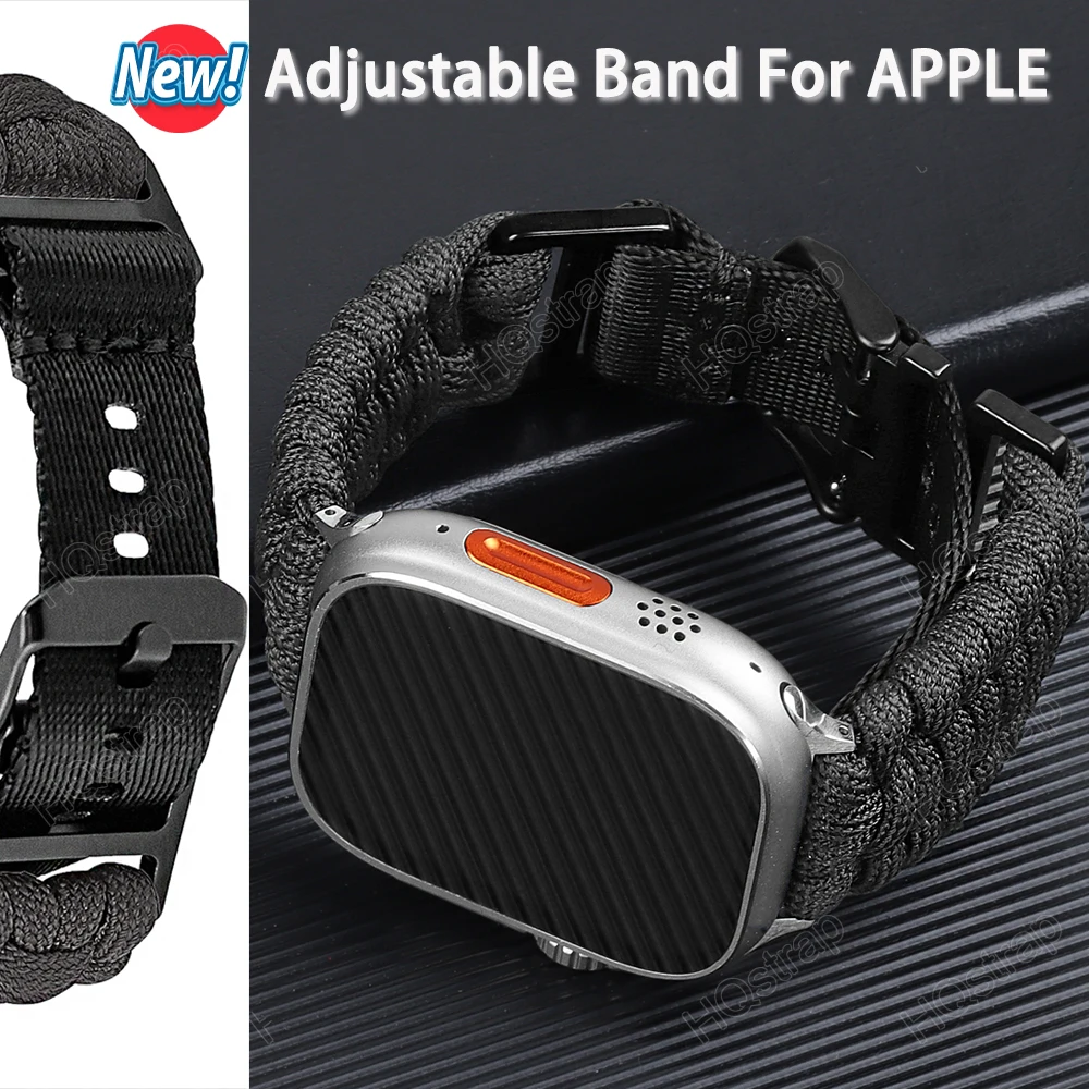 2023new Nylon Strap for Apple Watch Band Ultra 2 49mm 45mm 44mm for Iwatch 9 8 7 6 5 4 SE 40mm 41mm 42/38 Adjustable Clasp Band