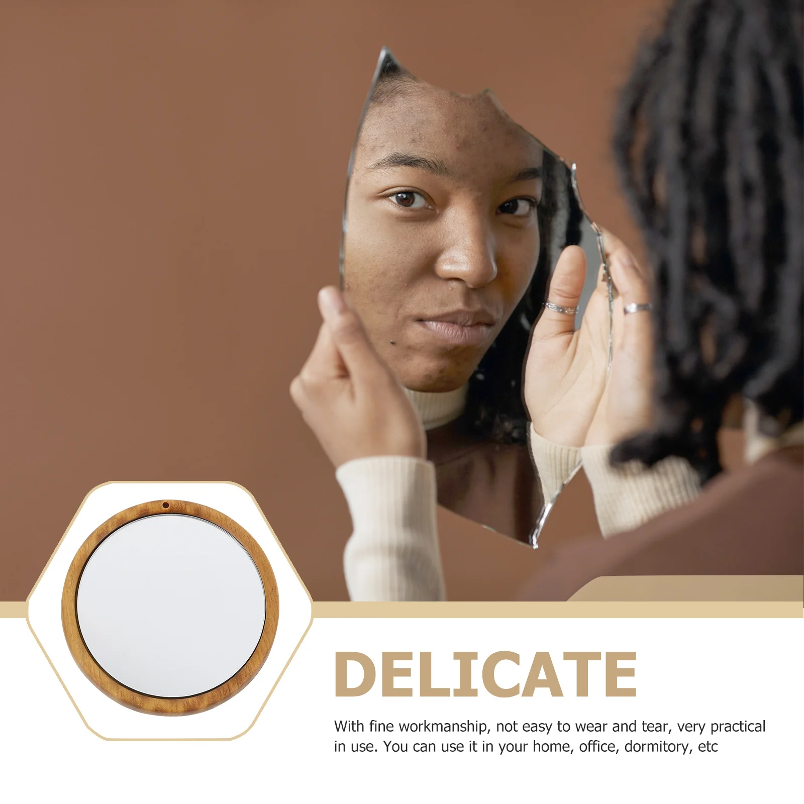 1 pz specchio per trucco Lotus mini piccolo rotondo stile antico specchio tascabile portatile da viaggio regalo per il trucco per le donne