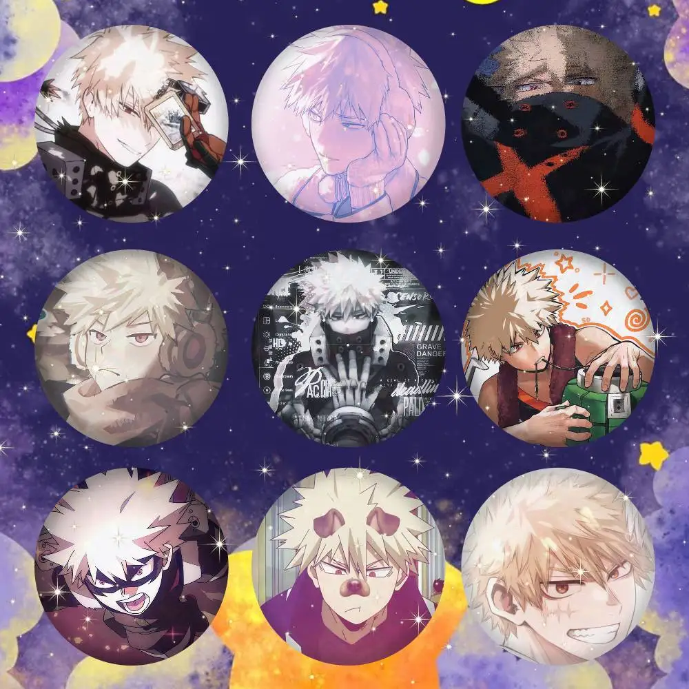 A-C-Cool Guy Bakugou Katsuki Tinplate Brooch Figure Icon Badge Handmade Brooches For Backpack Clothes Decoration