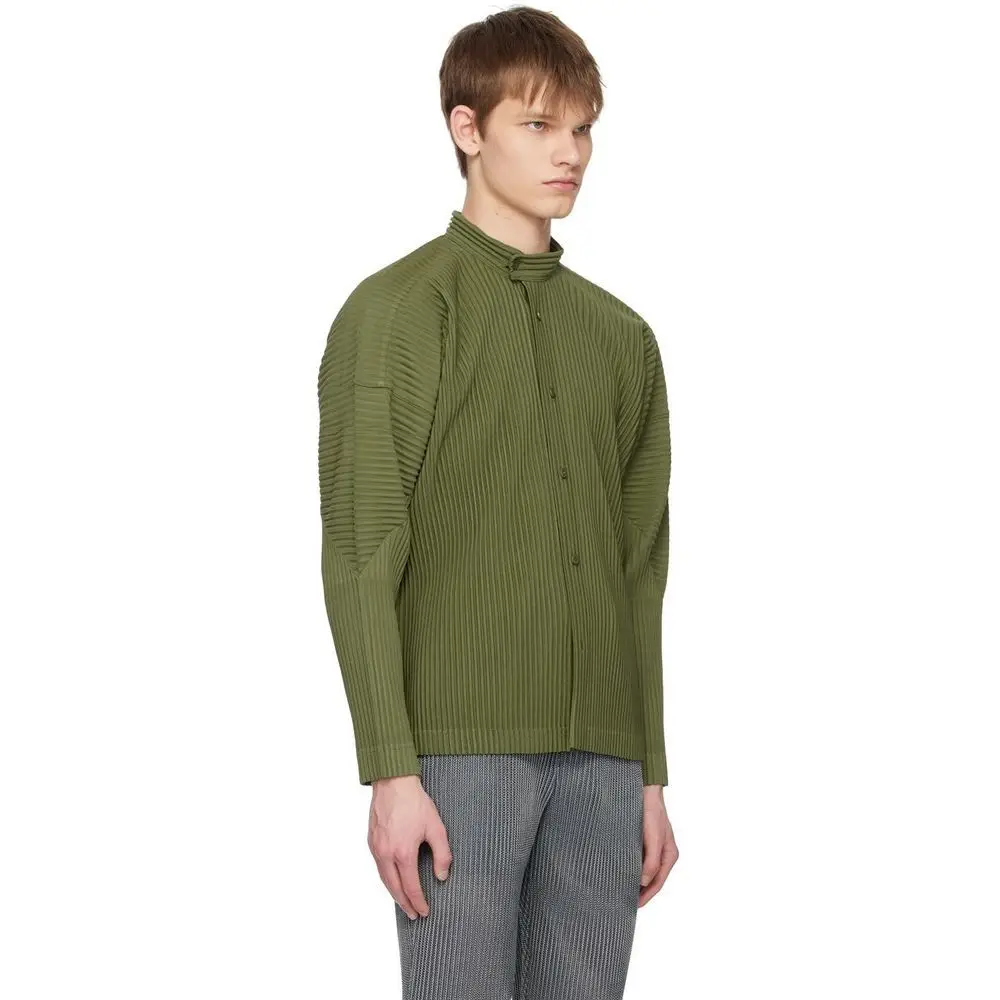 Pleats Original Pleated Blouse Men\'s 2024 Spring And Summer New Long-sleeved Shirt Men\'s Casual Cardigan Versatile Fall Jacket