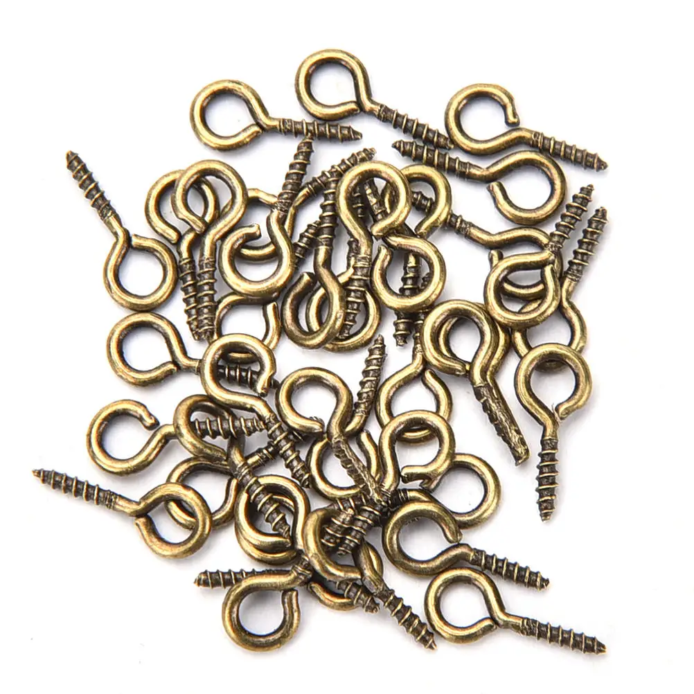 100 Pcs/lot 8/10mm Small Sheep Eyes Nail Screw Tiny Mini Eye Pins Hooks Eyelets for Bead Charms Pendant DIY Jewelry Findings