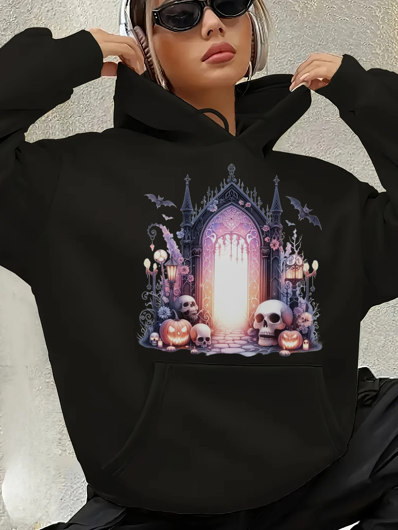 

Gothic Halloween Graphic Printing Autumn and Winter Pure Cotton Men's and Women's Hoodies Casual Outdoor Street Sports Training