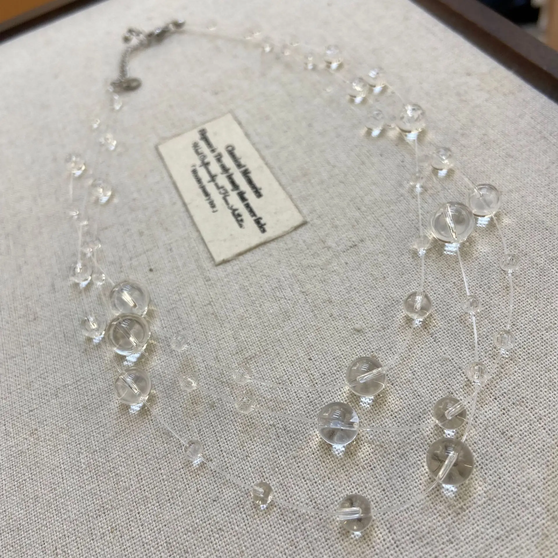 Transparent Crystal Beaded Necklace Fashion Suspended Bead Clavicle Necklace Early Morning Dewdrop Necklace