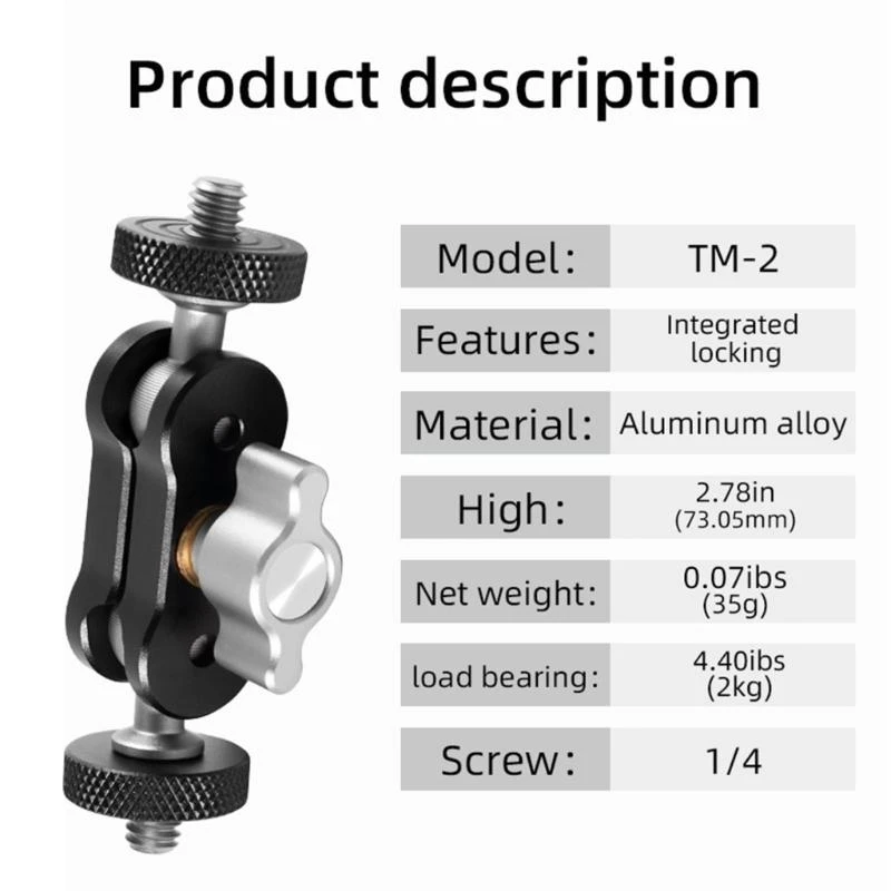 写真用の1/4ネジインターフェイスを備えたユニバーサルマジックアームブラケット
