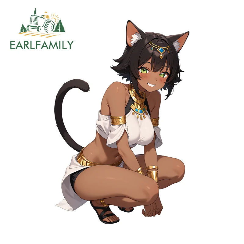 

Наклейки на автомобиль EARLFAMILY Ankha Furry Squatting Sexy, милые мультяшные наклейки на скутер, для маскировки царапин, подходят для аксессуаров