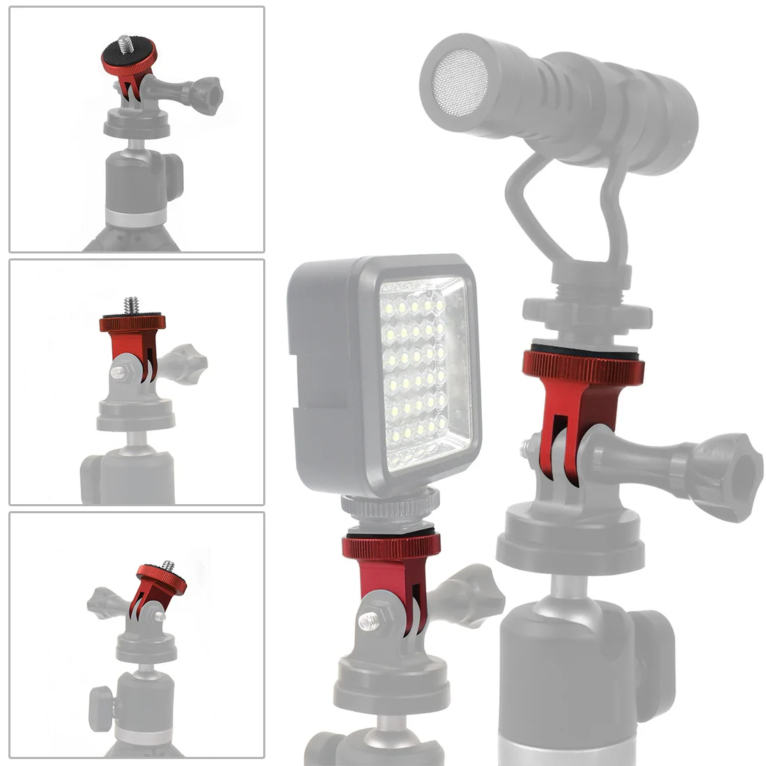 Für Insta360 X5 Metall-Mini-Stativ Konvertierbare Halterung 1/4' Schraube Schnellwechsel-Basis für Gopro Hero 13 DJI OSMO Pocket4 Action-Kamera – Detail 1