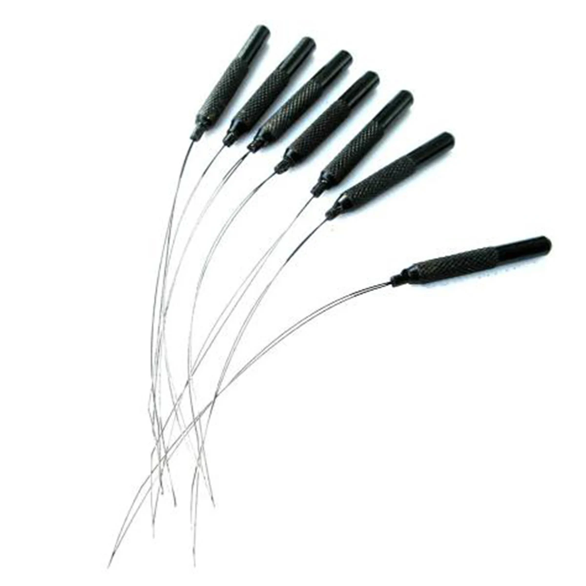 10PCS Nano Ring Threader Aluminium Thread Hook Tool Needle Loop Micro Ring Beads Hair Extensions
