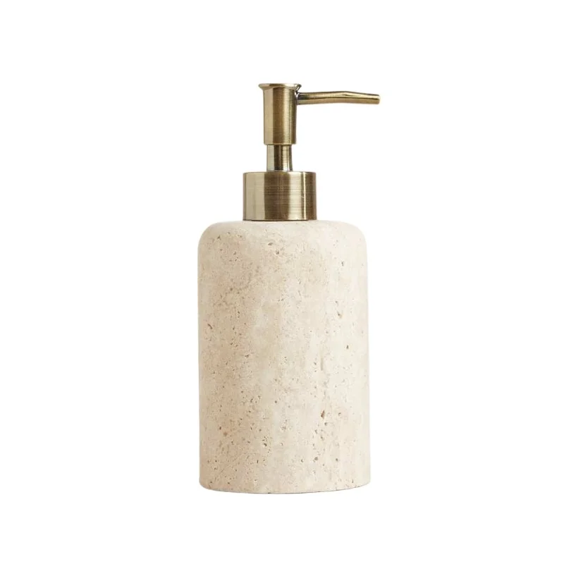 Natural marble bathroom suit stone single accessory liquid distributor lotion bottle stainless steel nozzle accessories